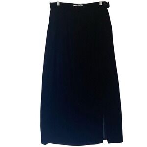 Vintage Velvet A Line Midi Skirt L Black  Studio G Fairy Grunge Goth Made USA